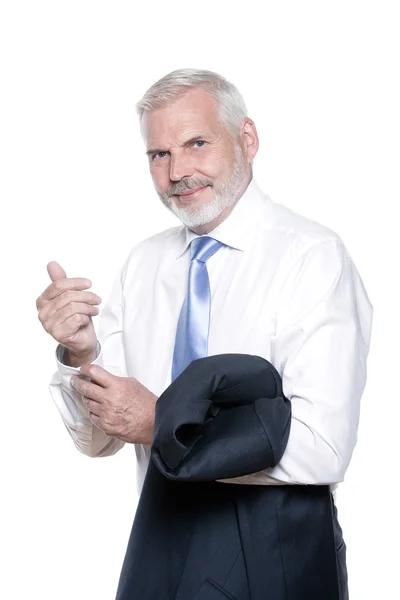 Senior businessman portrait dressing — Stock Photo, Image