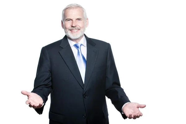 Senior businessman portrait welcoming — Stock Photo, Image