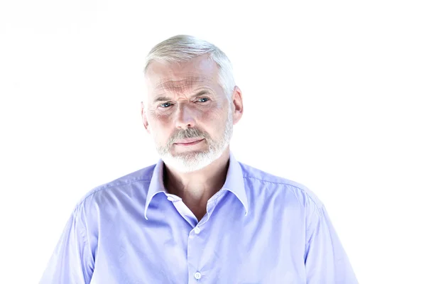 Senior man portrait frown sullen — Stock Photo, Image