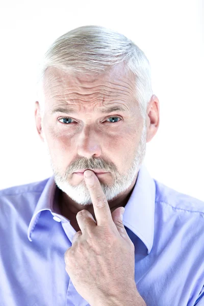 Senior man portrait pensive — Stock Photo, Image