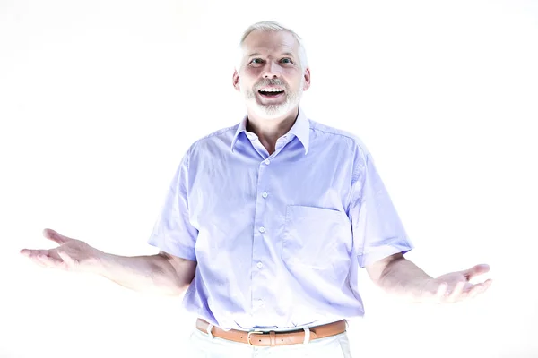 Retrato de homem sênior bem-vindo sorrindo — Fotografia de Stock