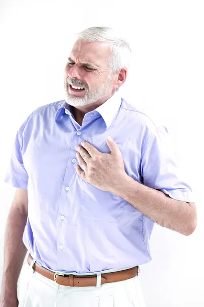 Senior man portrait heart attack Stock Picture
