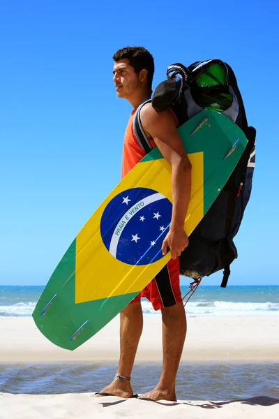 Kite surfing in brazil — Stock Photo, Image