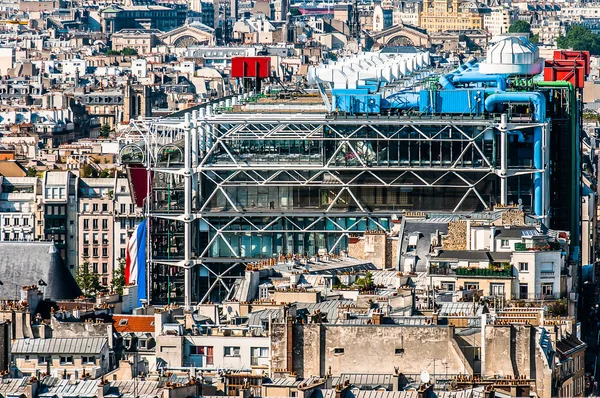 Légifelvételek beaubourg Párizs városkép Franciaország — Stock Fotó