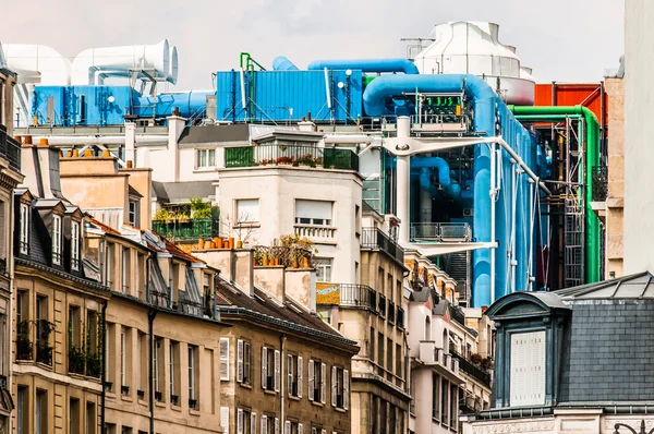 Vista aerea beaubourg paris paesaggio urbano Francia — Foto Stock