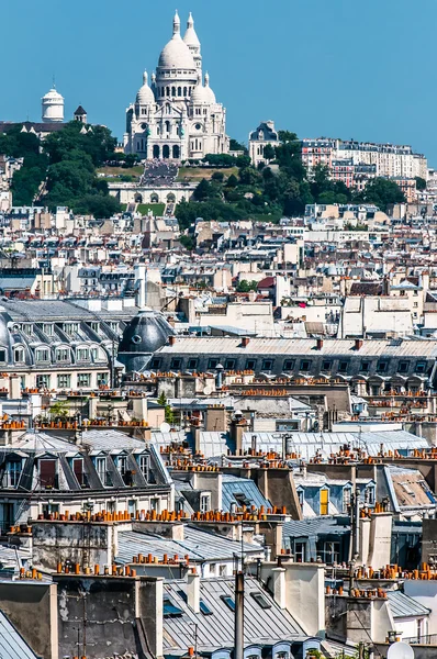 Luchtfoto bekijken Parijs stadsgezicht Frankrijk — Stockfoto