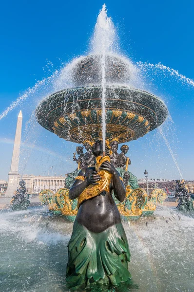 Miejsce de la concorde foutain miasto Paryż Francja — Zdjęcie stockowe