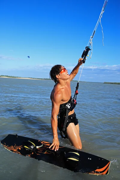 Kite surfing in brazil — Stock Photo, Image