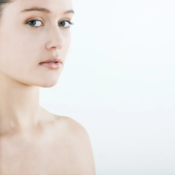 Studio natural beauty portrait woman — Stock Photo, Image