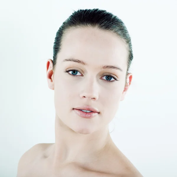 Studio natural beauty portrait woman — Stock Photo, Image