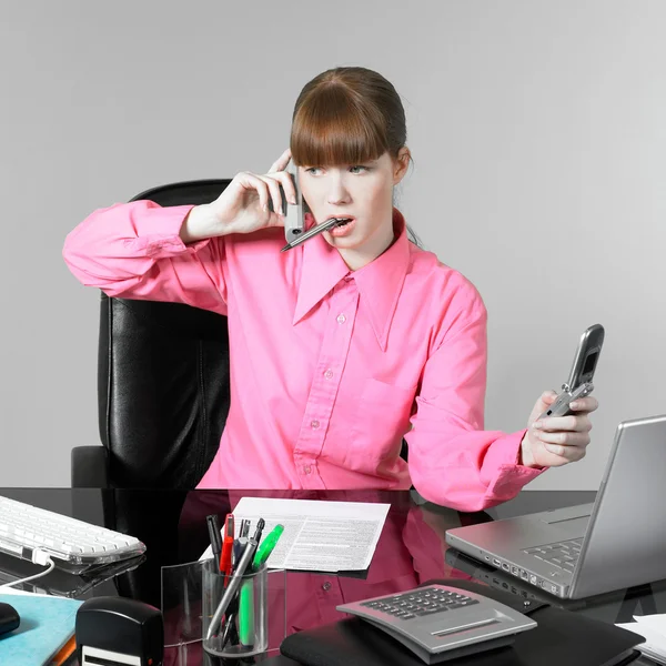 Funny woman at the office — Stock Photo, Image