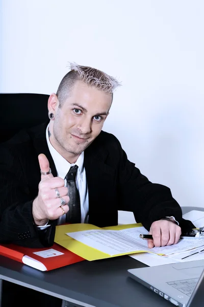 Businessman with piercing — Stock Photo, Image