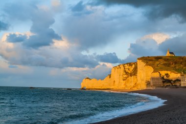 Etretat beach normandie, Fransa