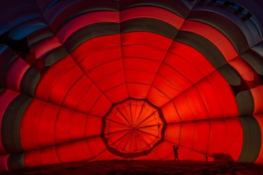 bir sıcak hava balonu içinde