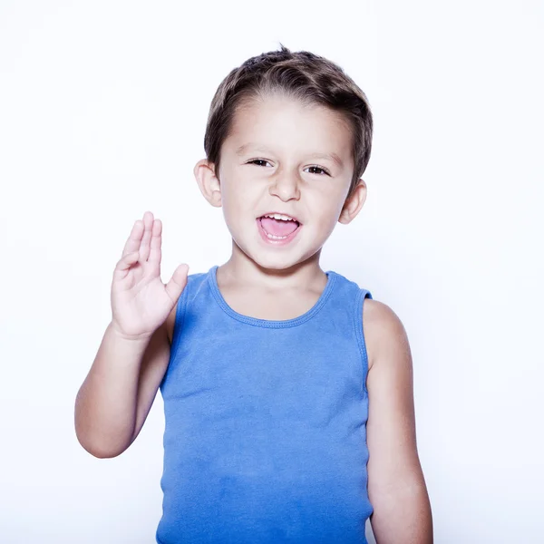 Niño encantador y expresivo — Foto de Stock