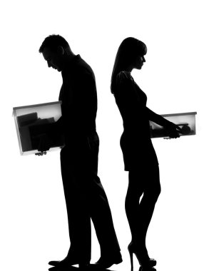 one couple man and woman divorce separation clipart