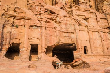 eşek ve Kraliyet mezarları nabatean şehir Petra'dan, jordan
