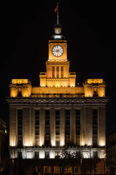 Custom house the bund at night shanghai china — Stock Photo, Image