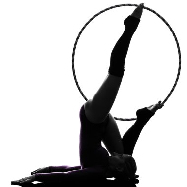 hula hoop kadın silueti ile ritmik jimnastik