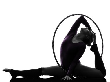 hula hoop kadın silueti ile ritmik jimnastik