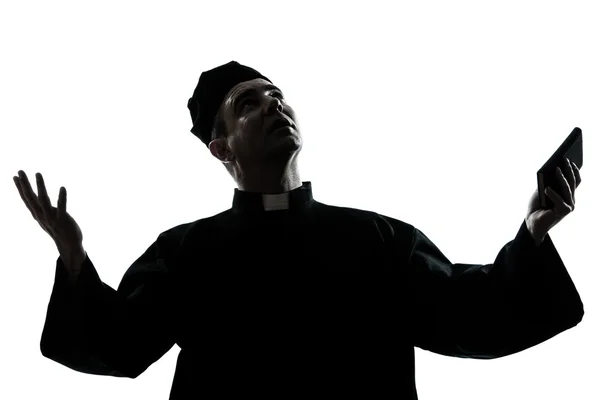 Man priest silhouette — Stock Photo, Image