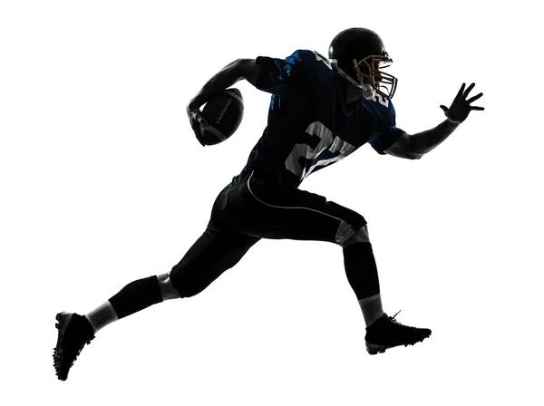 American Football Spieler Mann läuft Silhouette — Stockfoto