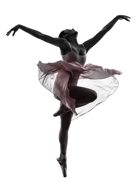 Woman ballerina ballet dancer dancing silhouette — Stock Photo, Image