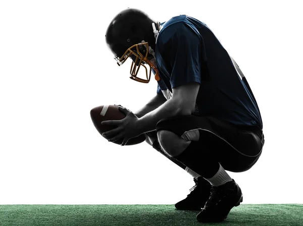 Bezwungener American Football Spieler Mann Silhouette — Stockfoto