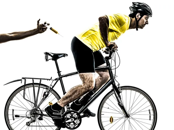 Doping sport concetto uomo silhouette — Foto Stock