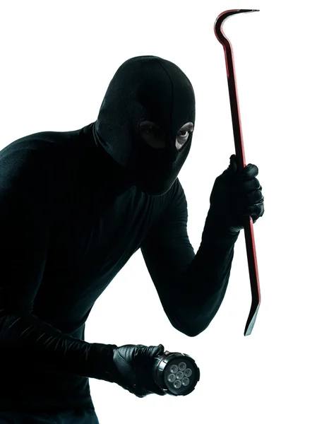 Thief criminal burglar portrait masked — Stock Photo, Image