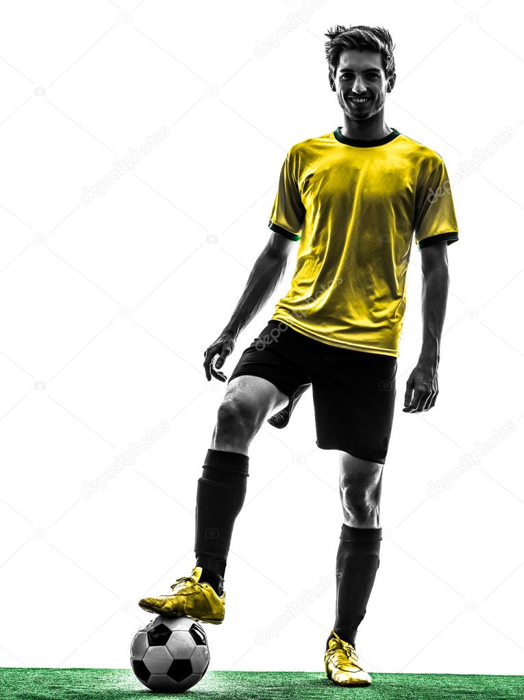 brazilian soccer football player young man silhouette