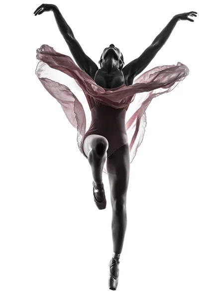 Woman ballerina ballet dancer dancing silhouette — Stock Photo, Image