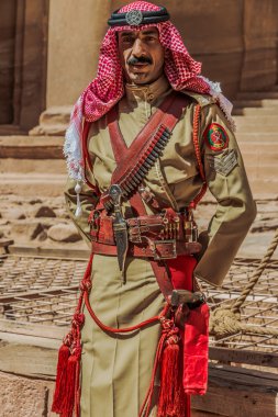 nabatean şehir Petra'dan Arap Lejyonu asker portresi jordan
