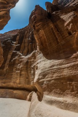 nabatean şehir Petra'dan siq yolundaki jordan