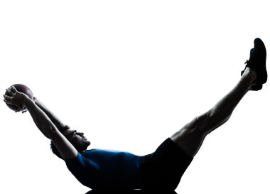 egzersiz egzersiz Fitness topu duruş tutan adam
