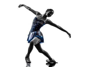 vrouw kunstschaatser schaatsen silhouet