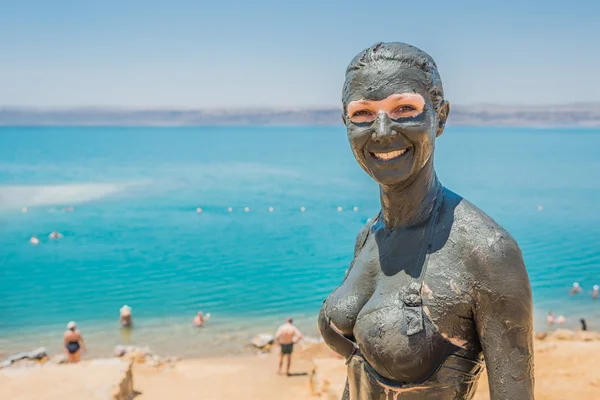 Dead sea mud body care treatment jordan — Stock Photo, Image