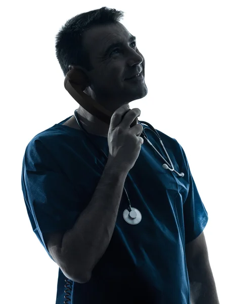 Medico uomo silhouette — Foto Stock