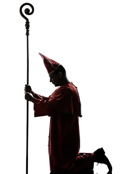 Man cardinal bishop silhouette — Stock Photo, Image