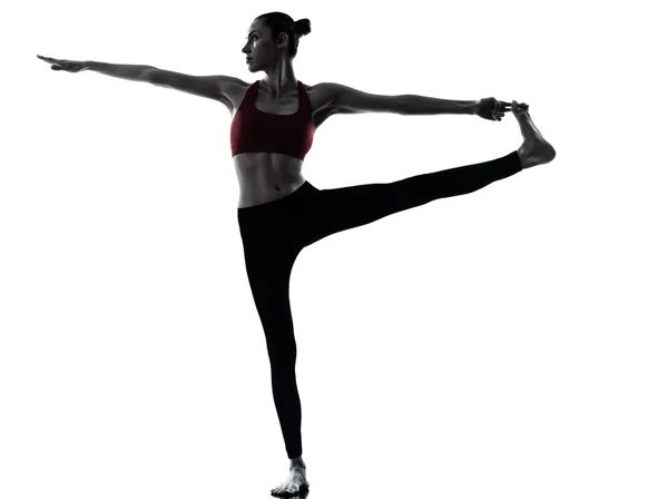 Mujer ejercitando yoga Hasta Padangusthasana — Foto de Stock