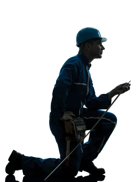 Man construction worker silhouette — Stock Photo, Image