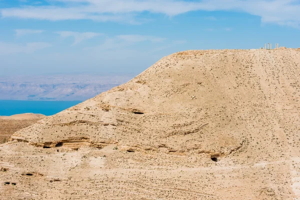 Berg van de Herodes van kasteel machareus Jordanië — Stockfoto