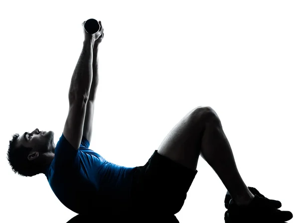 Hombre ejercitando la postura fitness entrenamiento —  Fotos de Stock