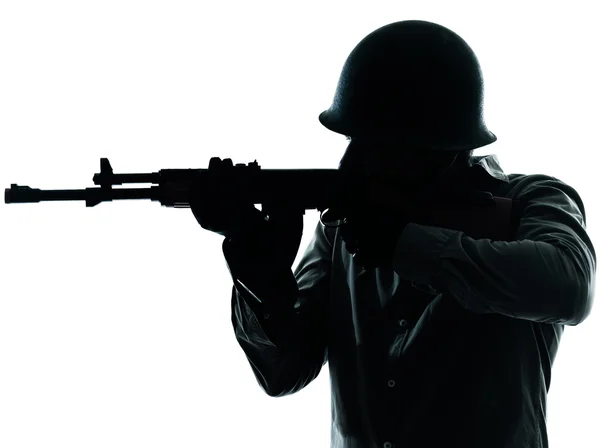 Army soldier man shooting — Stock Photo, Image