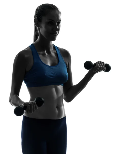 Vrouw uitoefening gewicht opleiding portret — Stockfoto