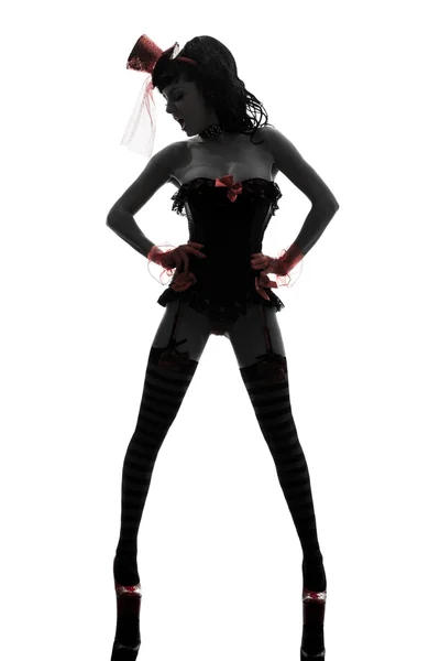 Sexy donna spogliarellista showgirl silhouette — Foto Stock