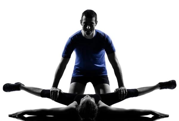 Pareja mujer hombre ejercitando entrenamiento —  Fotos de Stock