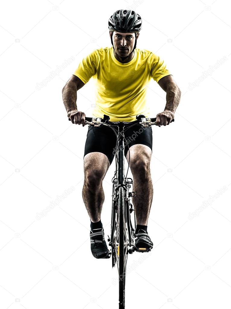 man bicycling mountain bike silhouette