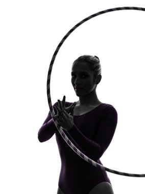 hula hoop kadın silueti ile ritmik jimnastik