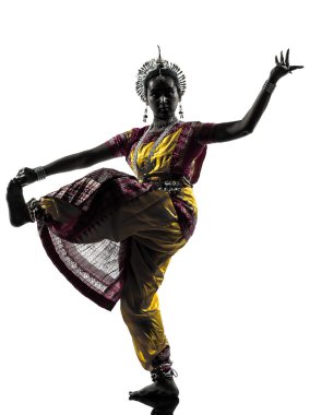 Hintli kadın dansçı dans siluet